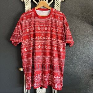 Los Angeles Angels Holiday T Shirt Men XL Red Short Sleeve Ugly Christmas Party